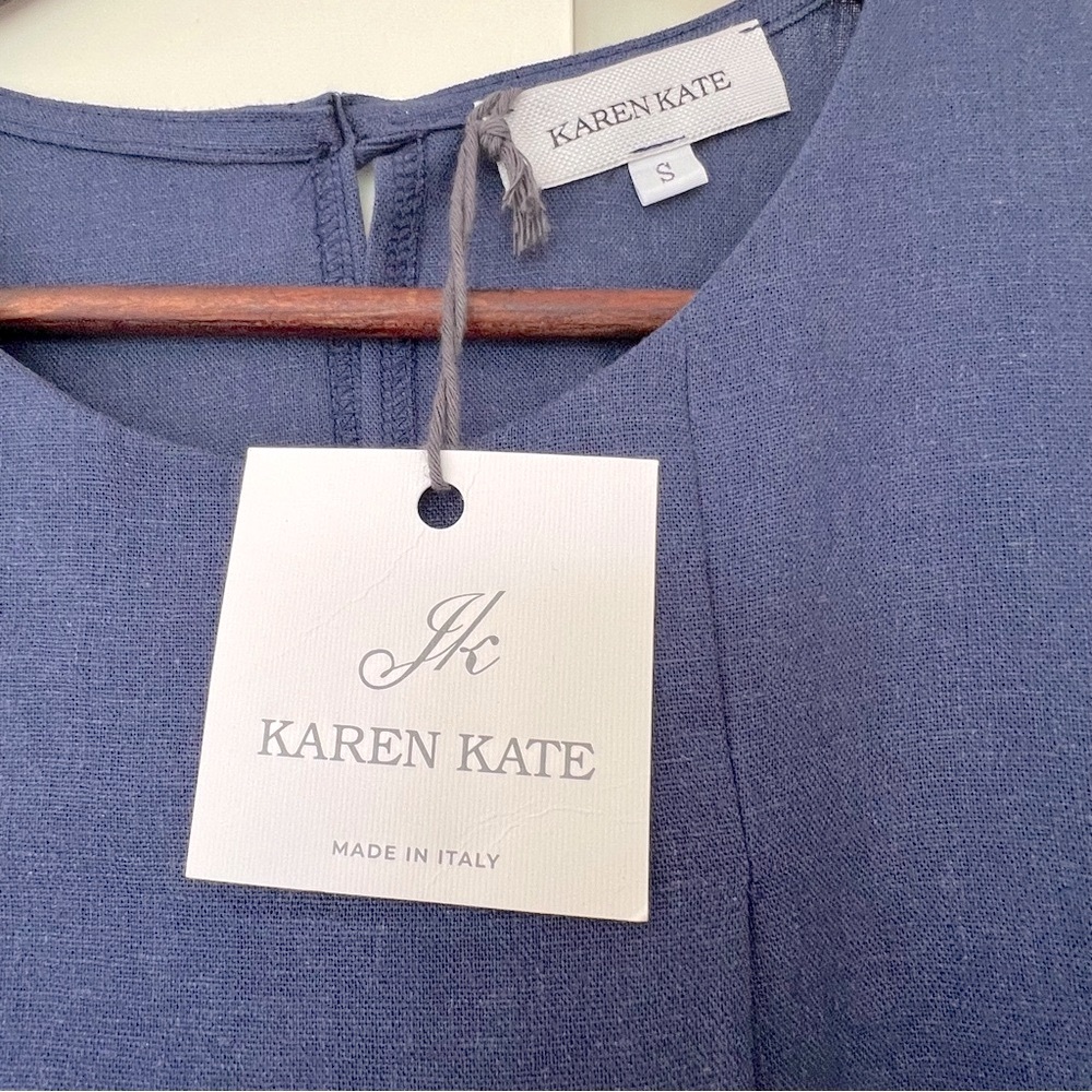 Blue Linen Sleeveless Top
